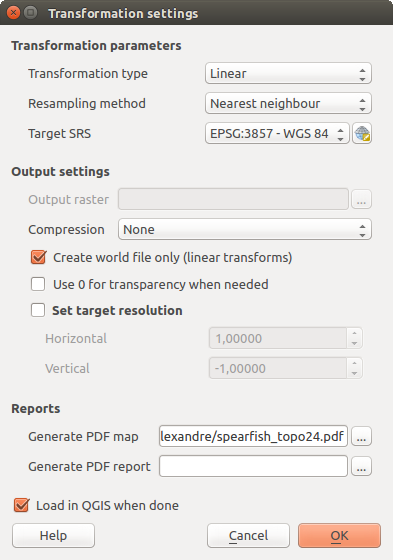 Georeferencing transformations